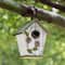 Glitzhome® 8.75" Distressed Solid Wood Decorative Outdoor Garden Birdhouse with 3D Flower